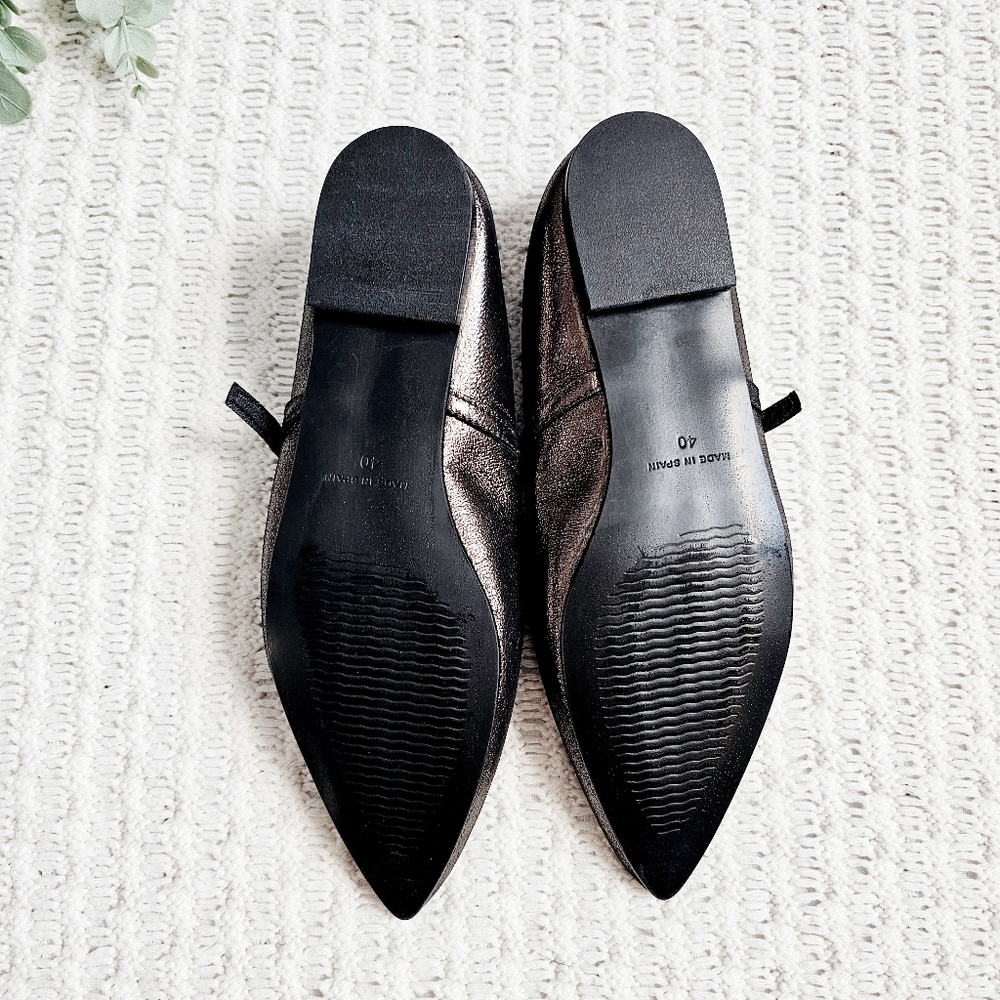 Anthropolgie Maypol Mary Jane Ballet Flats Metallic Bronze Leather 40 9.5 - Picture 10 of 12